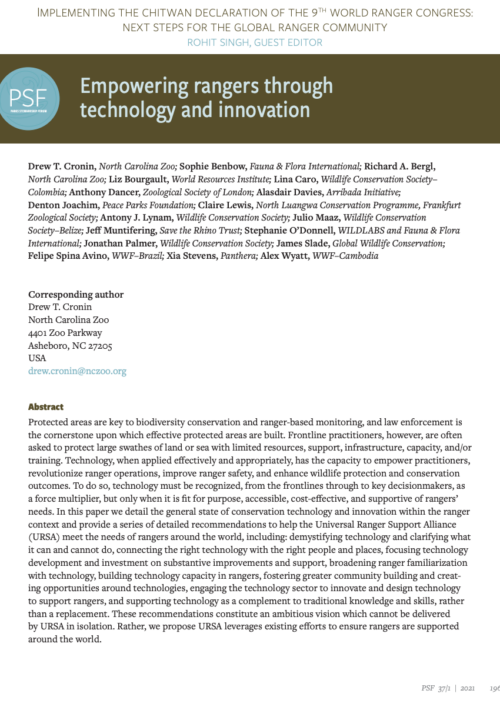 Empowering rangers through technology and innovation