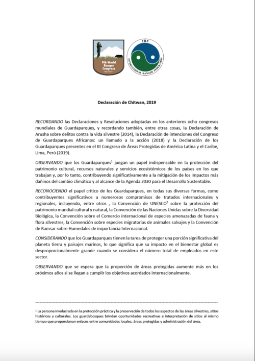 Chitwan Declaration 2019 (Spanish)